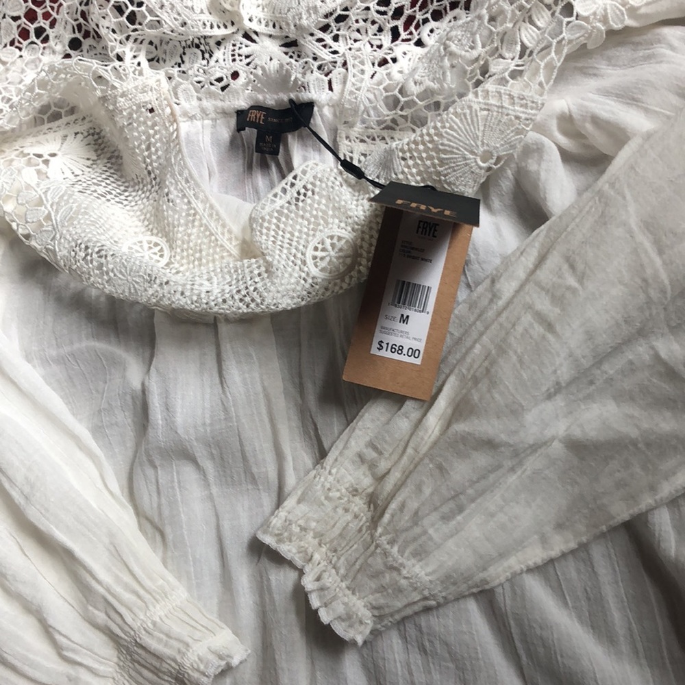 Frye Boho-Chic White Cotton Blouse - Picture 7 of 7